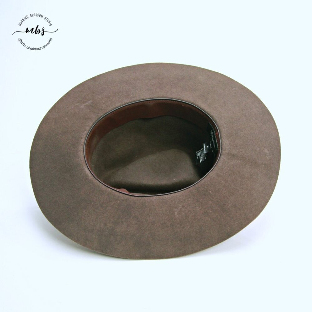 Brixton Jo Felted Wool Wide Brim Western Rancher Hat Green Brown Women L - Picture 7 of 11